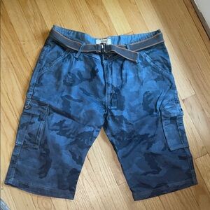 Men's Blue Camo Cargo Shorts